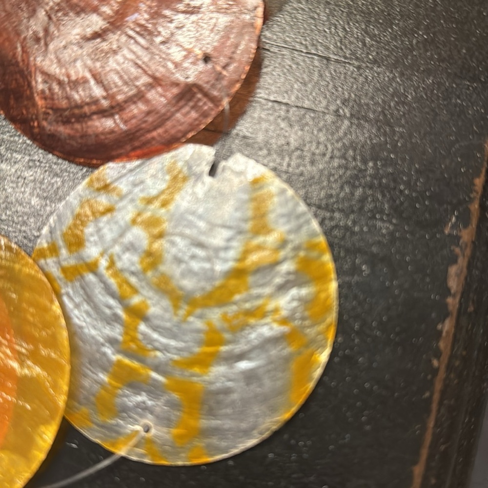 Natural Capiz Shell Door Curtain (Set of 8), Orange, Red, Yellow, Brown, White - Picture 13 of 14